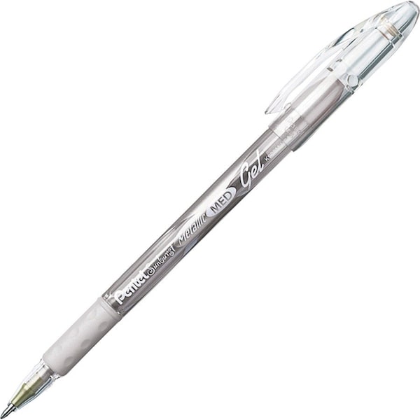 Pentel Sunburst™ Metallic Pen, Silver, PK12 K908-Z - main