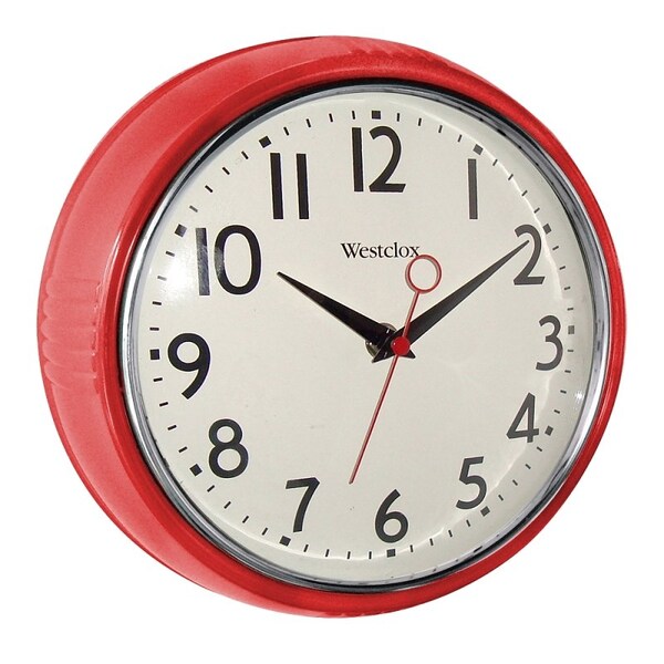 Westclox Clock Wall Round 9-1/2 In Red 32042R - main