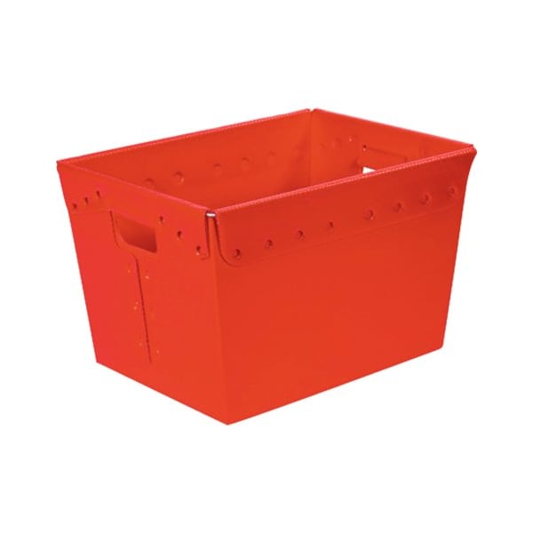 Partners Brand Space Age Storage Tote, Plastic, Red, 12 in H, 13 in W, 18 in L, 6 PK BINS187 - main