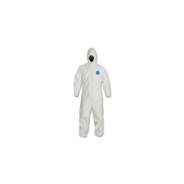 Dupont Tyvek 400 Coveralls, Serged Seams, Attached Hood, Elas Waist, Elas Wrists/Ankles, Front Zip, 25PK 251-TY127S-XL - main