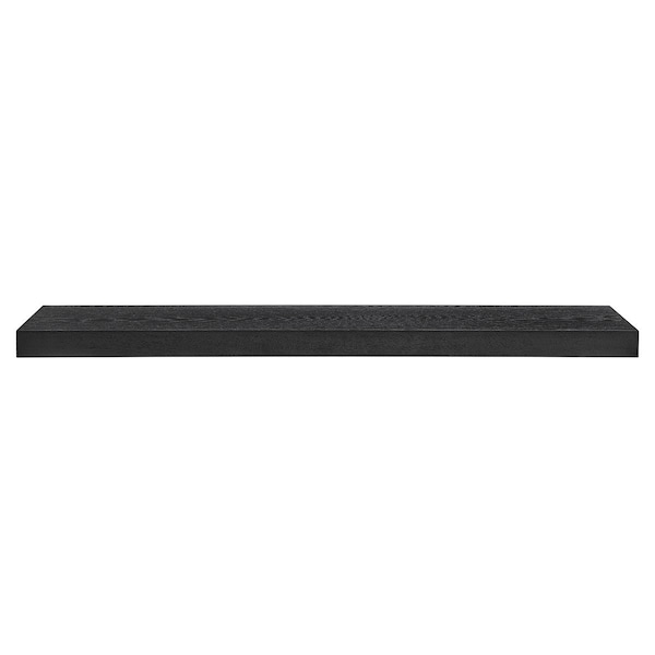Homeroots 43in Black Wooden Floating Shelf 400830 - main