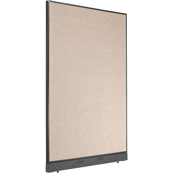 Global Industrial Interion Office Partition Panel with Pass-Thru Cable, 48-1/4"W x 100"H, Tan 695789PTN - main