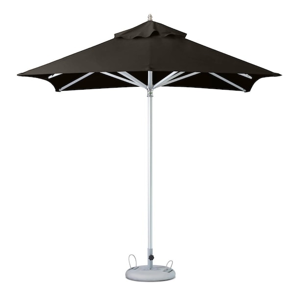 Homeroots 8ft Black Polyester Square Market Patio Umbrella 491960 - main