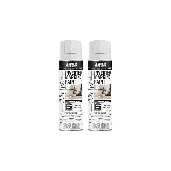 Seymour Midwest Stripe 6-Series Inverted Ground Marking Paint, White net 17oz., 2PK 20652-2 - main