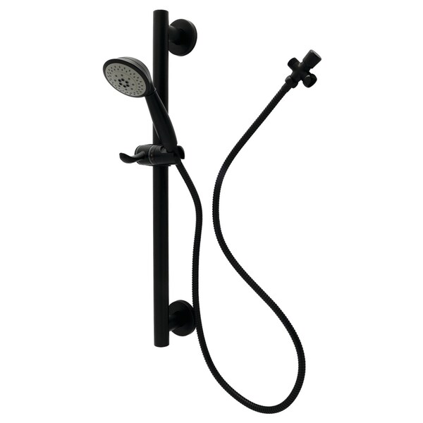 Kingston Brass Shower System with Slide/Grab Bar and Hand Shower, Matte Black KAK2520D - main