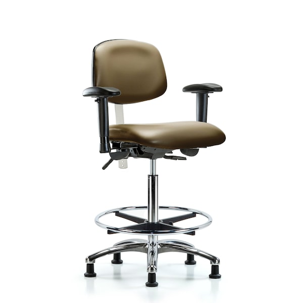 Blue Ridge Ergonomics Vinyl Clean Room Chair, Adjustable Arms BR-NCR-VHBCH-CR-T0-A1-CF-RG-8809 - main