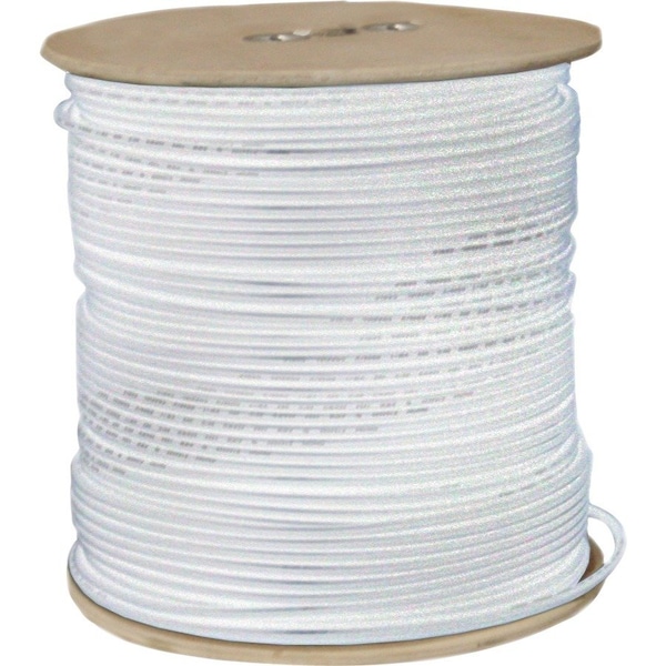 Cable Wholesale Dual Shielded Bulk RG6 Coaxial Cable, White, 18 AWG, Solid CCS Core, Spool, 1000 foot 10X4-091NH - main