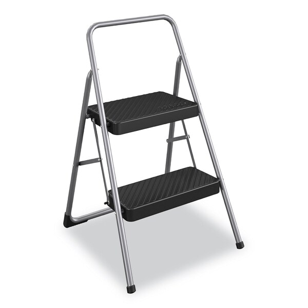 Cosco 2-Step Folding Steel Step Stool, 200 lb Capacity, 17.38w x 18d x 28.13h, Cool Gray 11-135CLGG1 - main