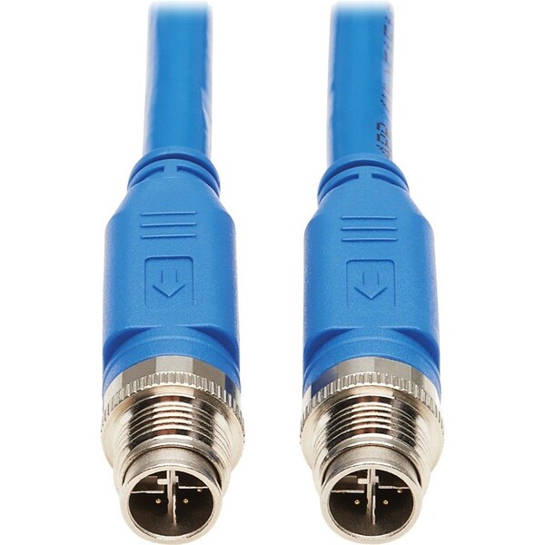 Eaton Tripp Lite Series M12 X-Code Cat6a 10G F/UTP CMR-LP Shielded Ethernet Cable M/M, IP68, PoE, NM12-6A1-02M-BL - main