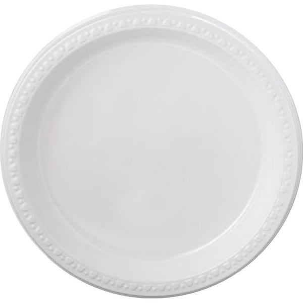 Chinet Heavyweight Plastic Plates, 9" Diameter, White, PK500 81209 - main