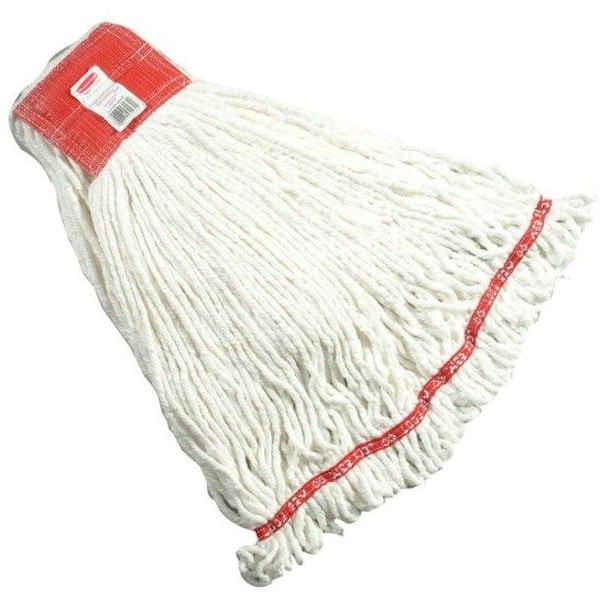 Rubbermaid Commercial 5 in Looped-End Wet Mop, White, Cotton/Synthetic, PK6, FGA25306WH00 FGA25306WH00 - main