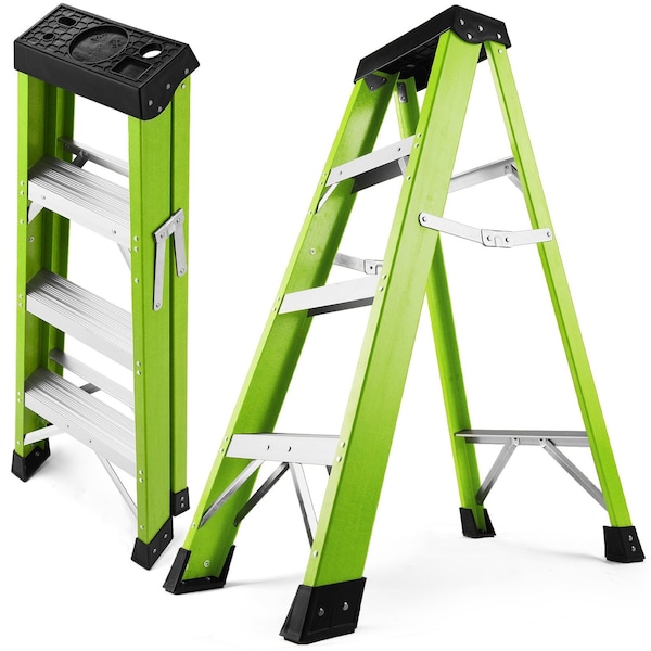 Wrightmaster 3.44 ft. Fiberglass Single-Sided Step Ladder, 9 ft. Reach, with Tool Holder 330 lb. Load Capacity ZOR-P426959 - main
