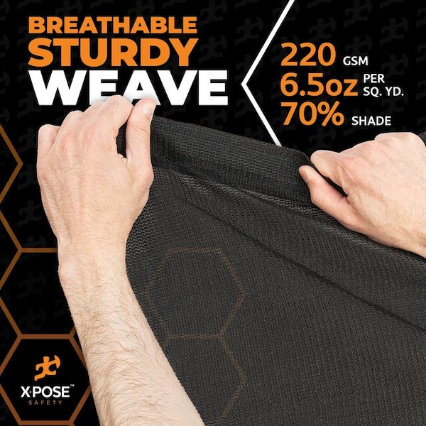 Xpose Safety Heavy Duty Mesh Tarp, 12 ft x 26 ft, 220 GSM, Black