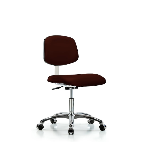 Blue Ridge Ergonomics Clean Room Chair Desk Chair, Vinyl, Chrm, Casters, Burg, CL10, 18" to 23" Height, Vinyl, Burgundy BR-CLR-VDHCH-CR-CC-8569 - main