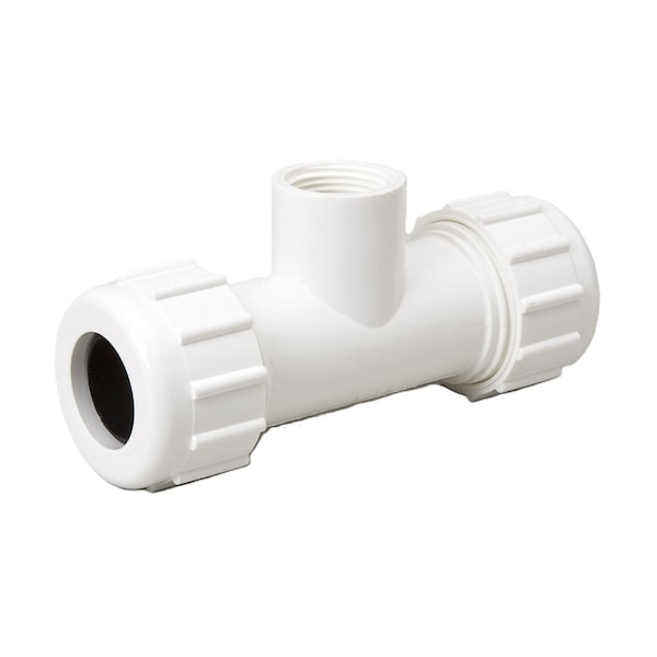 Zoro Select PVC TEE, White, Tee, 5 9/16" L 162-105 - main