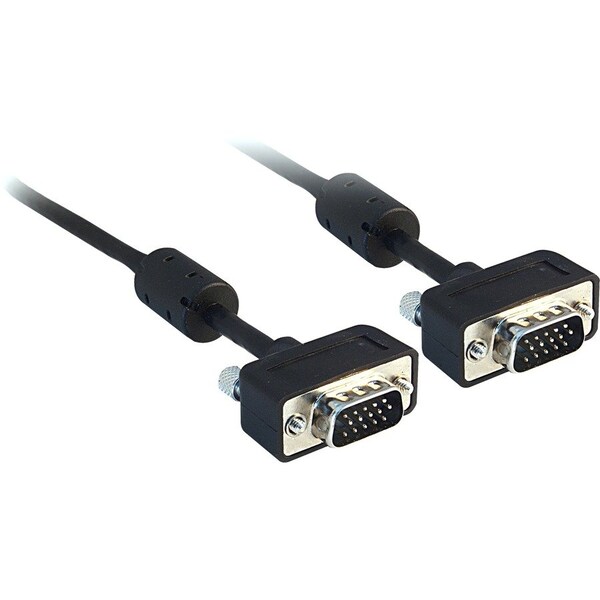 Cable Wholesale Slim SVGA Cable with Ferrites, Black, HD15 Male, Coaxial Construction, 32 AWG, 6 foot 10H1-11106 - main
