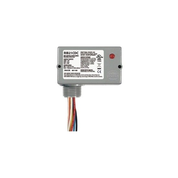 Functional Devices-Rib Enclosed Pre-Wired Relay, 10A at 30VDC, SPDT RIB21CDC - main