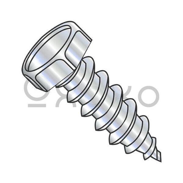 Oxoxo 14X1 7/16AF Unslot Indent7/16 A/F Hex Head Self Tap Screw Type A Full Thread Zinc & Bake, 2500PK 162409 - main