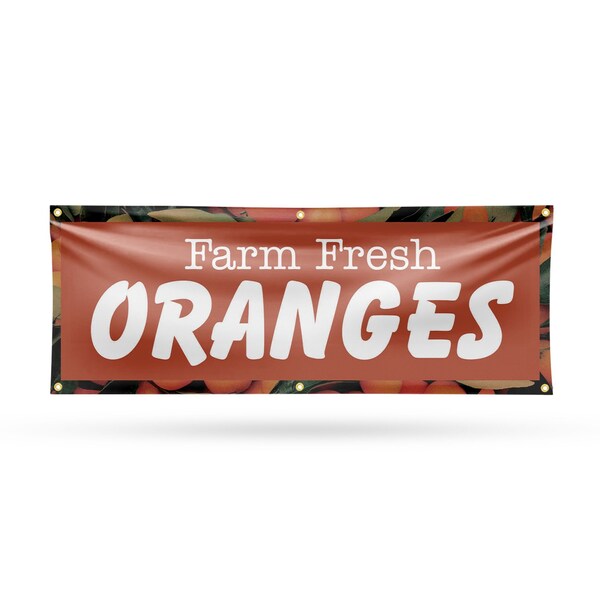 Signmission Farm Fresh Oranges, 24 Inch x 72 Inch, Vinyl Banner B-72-30604 - main