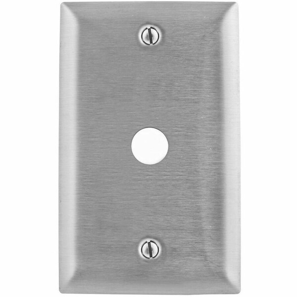 Hubbell Wiring Device-Kellems Wallplates and Boxes, Metallic Plates, 1- Gang, 1) .64" Opening, Standard Size, Stainless Steel SS11L - main
