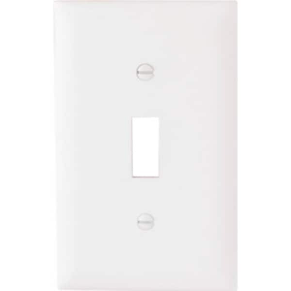Legrand TradeMaster TP Switch Wallplate, 4.68 in L, 2.93 in W, 1 -Gang, Nylon, White, Smooth, 10PK TP1WCP10 - main