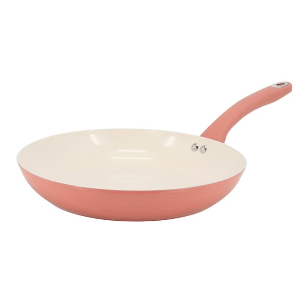Martha Stewart Everyday Rexford 9.5 Inch Ceramic Nonstick Aluminum Frying Pan in Coral 141005.01 - main