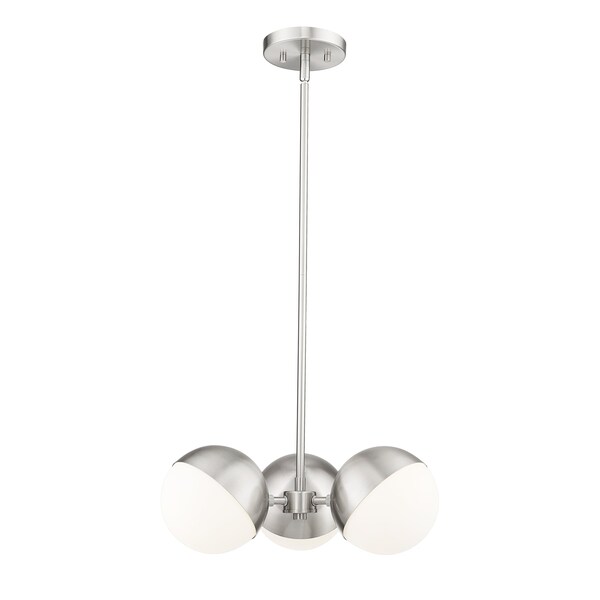 Z-Lite Realm Sphere 3 Light Chandelier, Brushed Nickel, 17.25 In W x 6.25 In H 7517-3BN - main