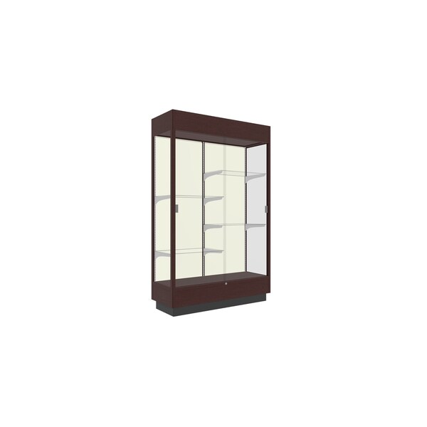 Ghent Heritage Wood Display Case, Lighted, Urban Walnut Oak Hardwood, Plaque Back, 76''Hx48''Wx18''D 893M-PB-U - main