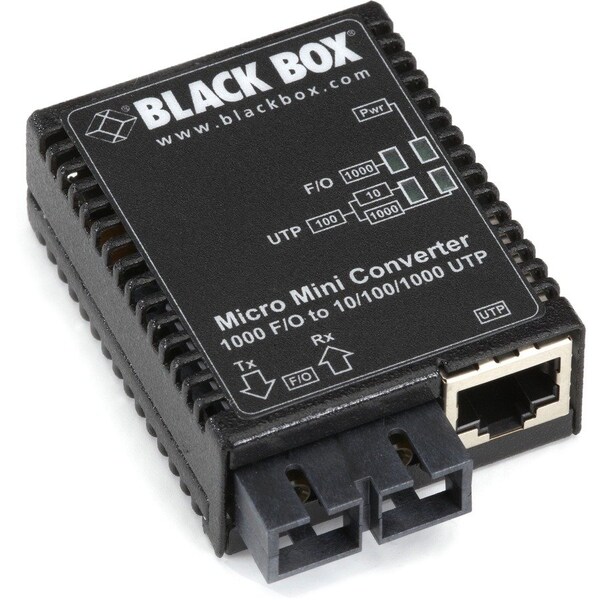 Black Box Black Box Media Converter, Ethernet to Fiber, SC, 10/100/1000 Mbps LMC4002A - main