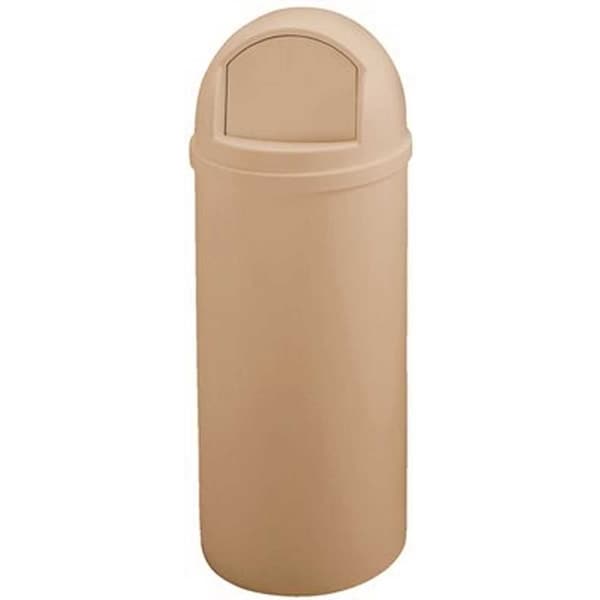 Rubbermaid Marshal Classic 15 Gal. Beige Round Top Trash Can FG816088BEIG - main