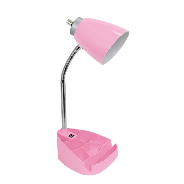 Homeroots 19" Pink USB Table Lamp 645905 - main