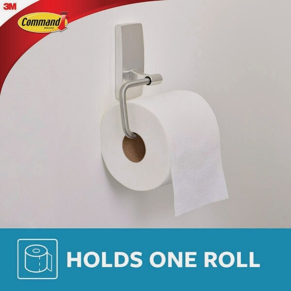 Command Bath Satin Nickel Adhesive Toilet Paper Holder 2 Strips BATH53-SN-ESF - main