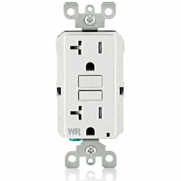 Leviton GFCI Receptacle, 20A, 125Vac, 5-20R, White GFWT2-W - main