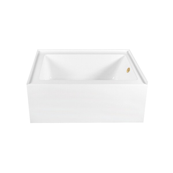 Kingston Brass 60-Inch Acrylic Rectangular 3-Wall Alcove Tub Combo w/ Waste and Overflow Drain, Right Hand Drain CVTAP603222R2 - main