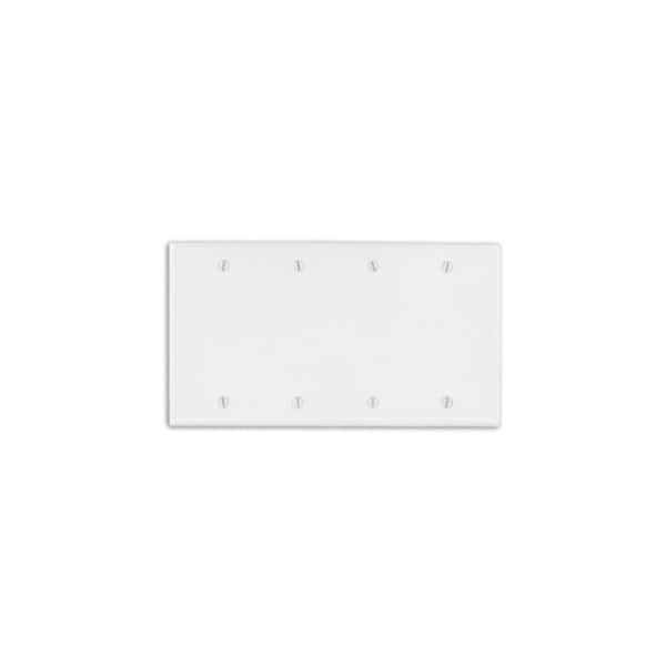 Leviton Blank Wallplate, Standard Size, Gang 4, White 88064 - main