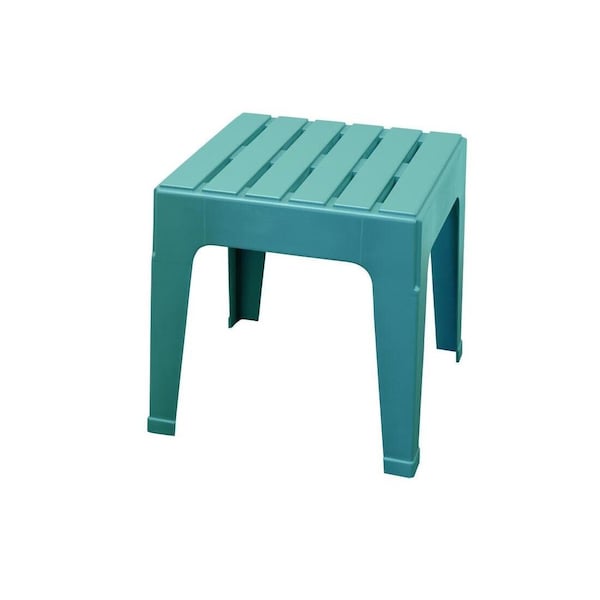 Adams Mfg Co Big Easy Teal 18.9 In. Square Resin Stackable Side Table 258367 - main