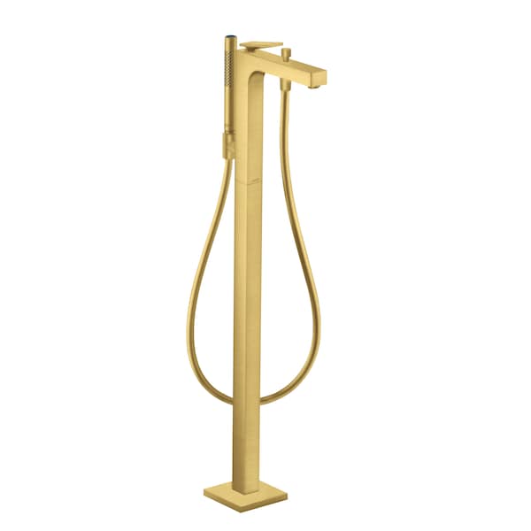 Axor Citterio Freestanding Tub Filler Trim with 1.75 GPM Handshower- Rhombic Cut in Brushed Gold Optic 39471251 - main