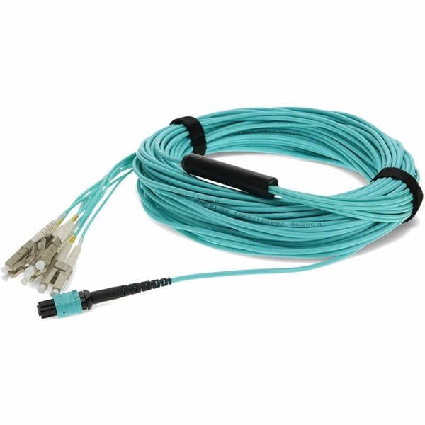 Add-On This Is A 30M Mpo (Female) To 8Xlc (Male) 8-Strand Aqua Riser-Rated ADD-MPO-4LC30M5OM3 - main