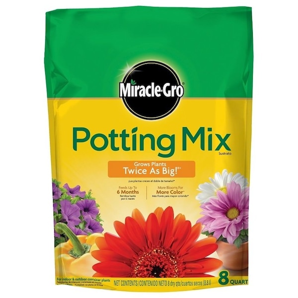 Miracle-Gro 75678300 Potting Mix, 8 qt Bag 75678309 - main