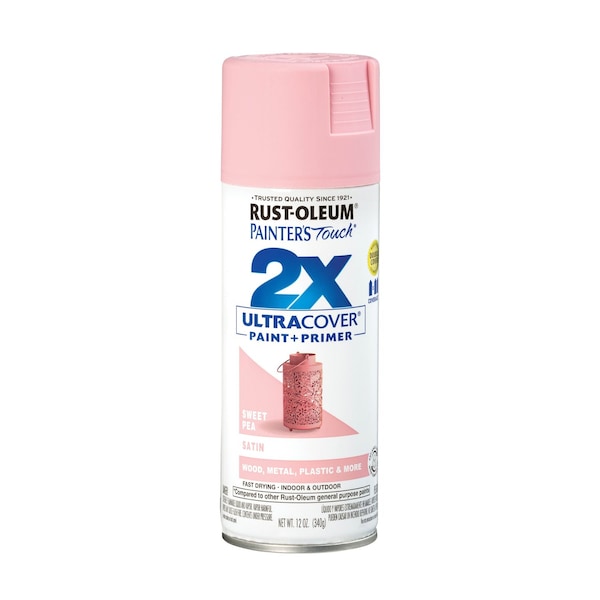 Rust-Oleum Spray Paint, Sweet Pea, Satin, Solvent, 12 Oz 249063 - main