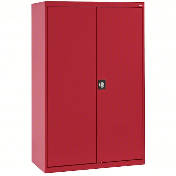 Sandusky Lee Storage Cabinet, 72 in H, 46 in W, 24 in D, Recessed, Keyed, Red, 4 Shelves EA4R462472-01 - main