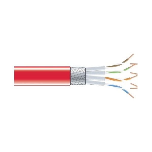 Black Box CAT6 250-MHz Stranded Ethernet Bulk Cable - Shielded S/FTP, CM PVC, Red, 1000-ft. 304.8-m Spool EVNSL0272RD-1000 - main