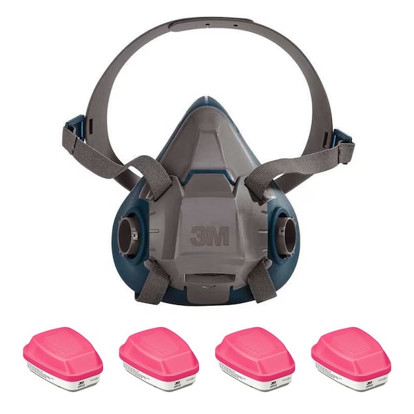 3M Half Mask Respirator Kit: 4 Cartridges Included, Acid Gas (AG), P100 Combo Cartridge, Size S 29WT65-4JG11 - main