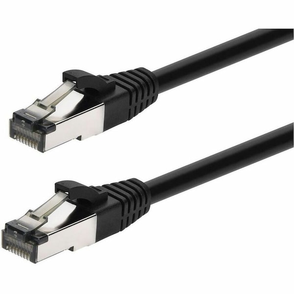 Monoprice CAT8 0.5FT BLACK PATCH CABLE DOUBLE SHIELDED (S/FTP) 28AWG 2GHZ 40G PU 45438 - main