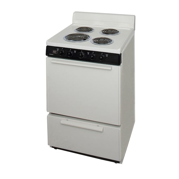 Premier Electric Range, 24 inW x 40 inH x 26 inD, 2.91 cu. ft. Oven, Coil Top Stove, Biscuit 805701 - main