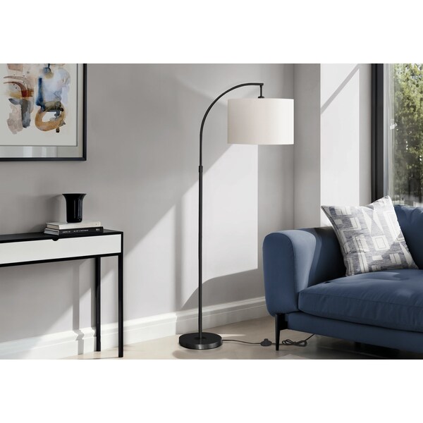 Monarch Specialties Lighting, 65''h, Floor Lamp, Black Metal, Ivory / Cream Shade, Contemporary I 9749 - main