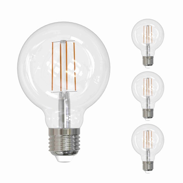 Bulbrite LED Filament, 5 Watt Dimmable G25 Light Bulb, Clear Glass Finish, E26 Base, 3000K, 500 Lumens, 4PK 862088 - main