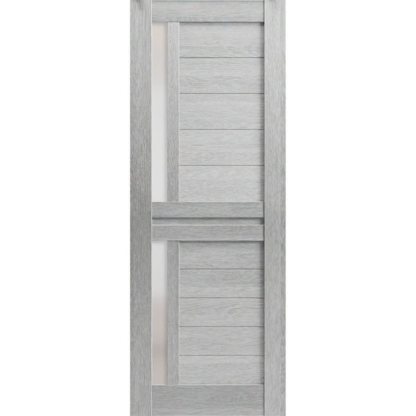 Sartodoors Slab Barn Door Panel 36 x 96in, Veregio 7288 Light Grey Oak W/ Frosted Glass, Pocket Closet Sliding VEREGIO7288S-OAK-3696 - main