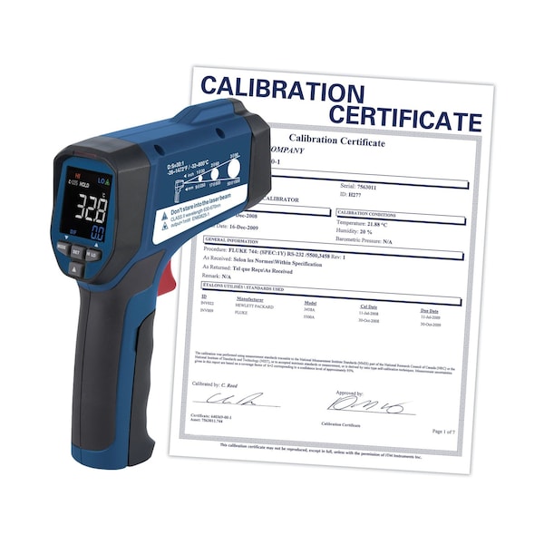 Reed Instruments Infrared Thermometer, Adjustable 0.10 to 1.00, -26 Degrees to 1,472 Degrees F F, Backlit R2320-NIST - main
