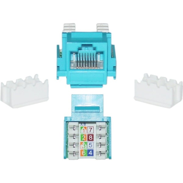 Cable Wholesale Slimline Cat6 Keystone Jack, Blue, RJ45 Female to 110 Punch Down 326-120BL - main